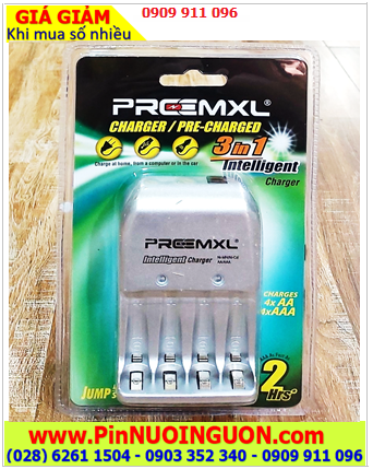 Preermxl FC001 _Máy sạc nhanh 2 giờ Pin Preermxl FC001 (4 khe, sạc được 02 đến 04 pin AA, AAA)